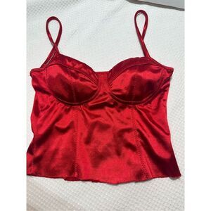 Princess Polly size 0 red satin corset style top *read notes*